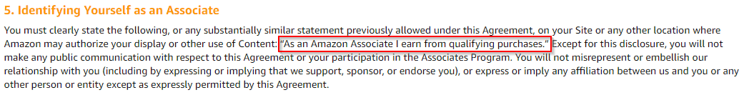 amazon affiliate guideline